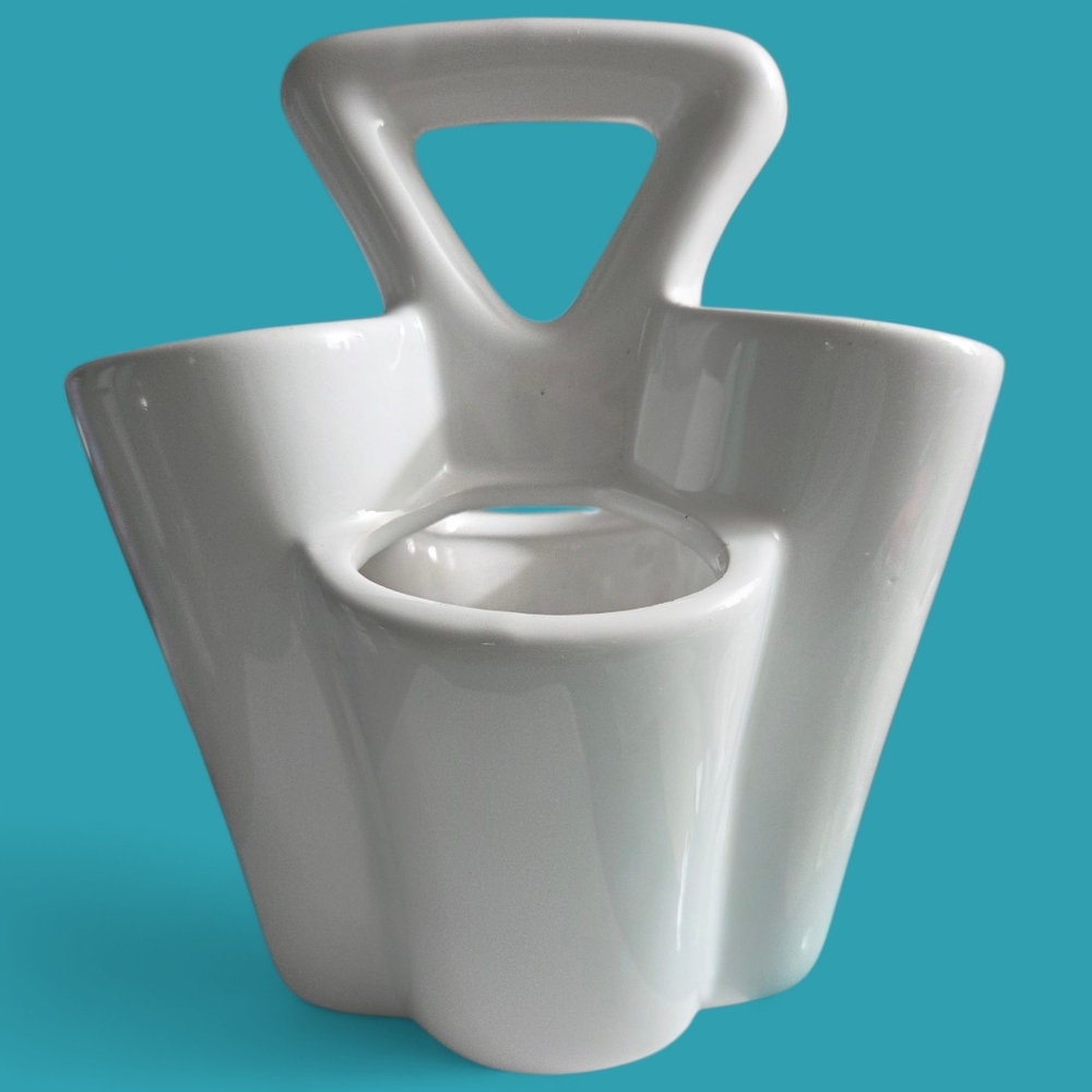 Modern White Ceramic Caddy